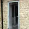 back door, aluminium. glass door. front door